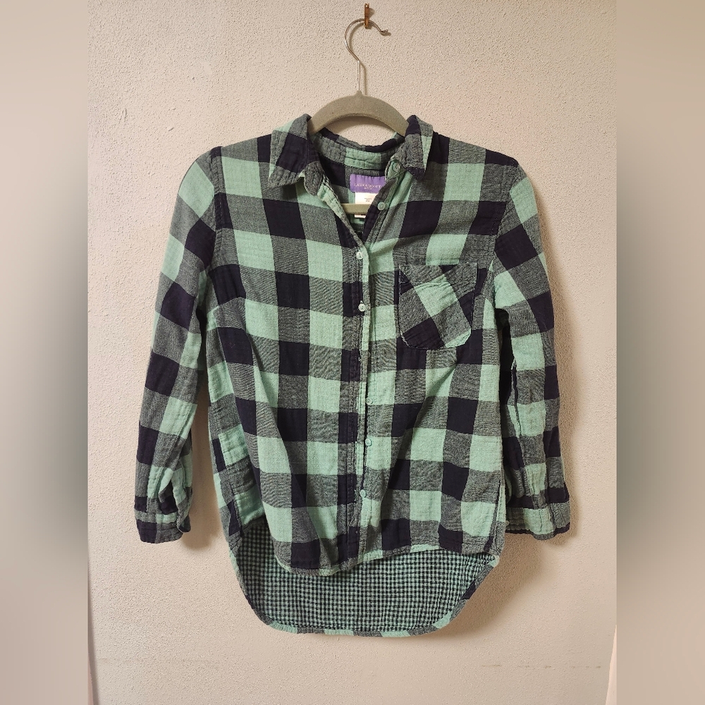 Mint Plaid Button Down Shirt